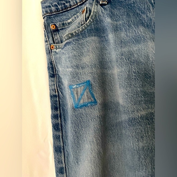 Levi's Classic Blue Straight Jeans men’s 40x32 - Picture 3 of 7